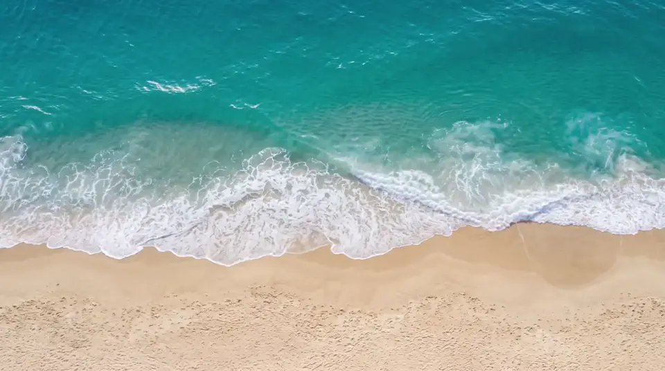 Ocean off the Bali coast, seen from the air