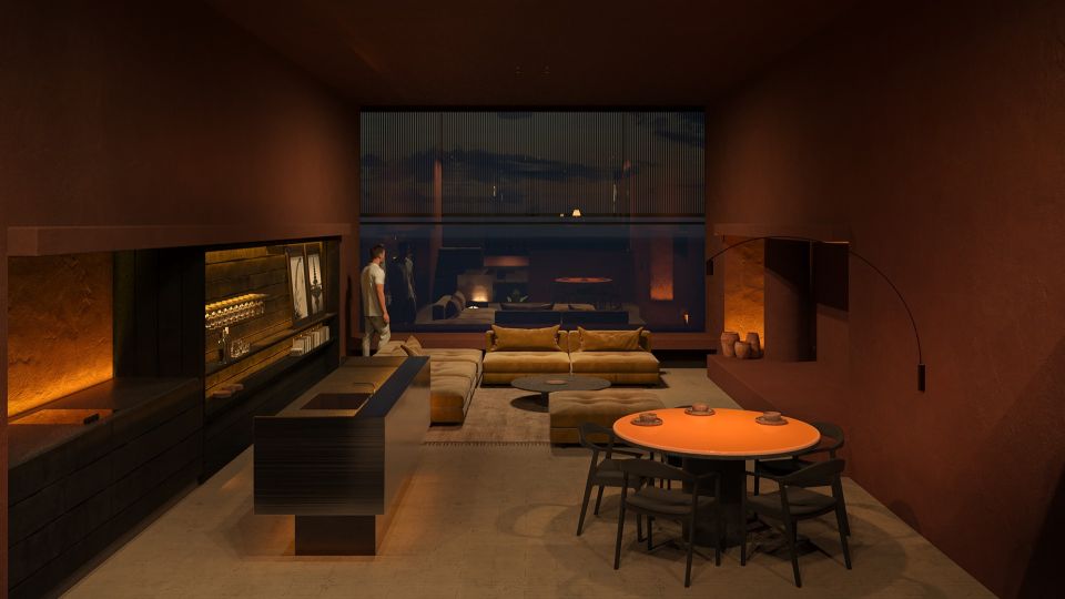 ULU Tower B Upper – Living Area 01 Night