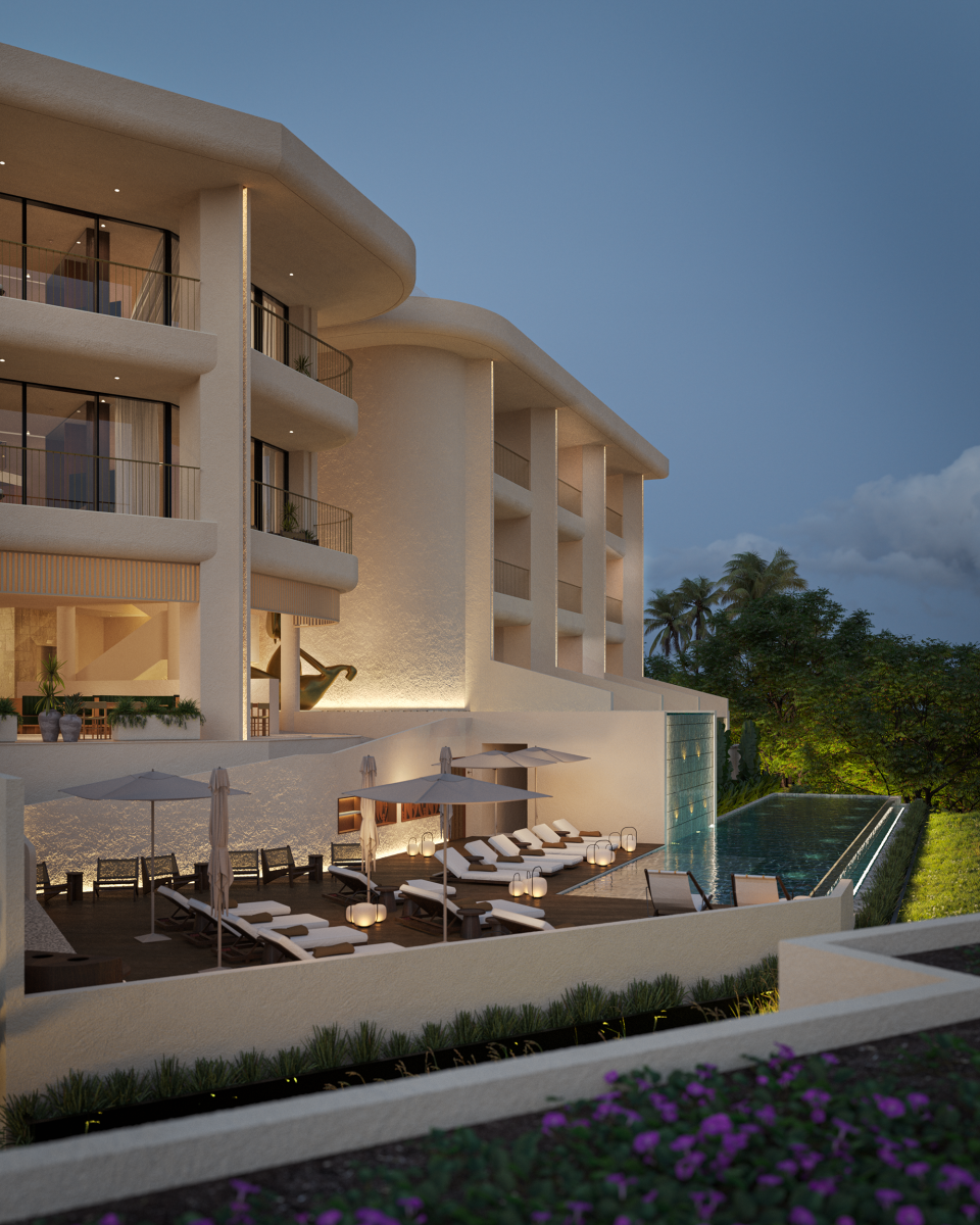 MEL A Exterior Dusk Facade South 3
